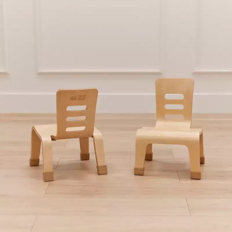 Chaise empilable ECR4Kids en bois courbé, hauteur d'assise de 20 cm, mobilier Montessori, lot de 2