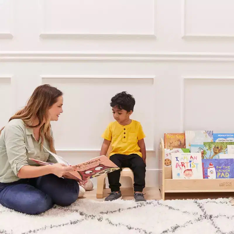 Chaise empilable ECR4Kids en bois courbé, hauteur d'assise de 20 cm, mobilier Montessori, lot de 2