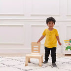 Chaise empilable ECR4Kids en bois courbé, hauteur d'assise de 20 cm, mobilier Montessori, lot de 2