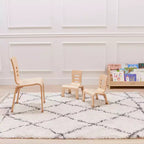 Chaise empilable ECR4Kids en bois courbé, hauteur d'assise de 20 cm, mobilier Montessori, lot de 2