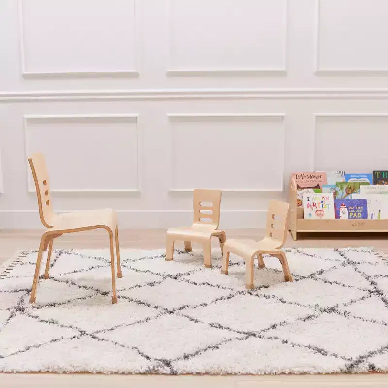 Chaise empilable ECR4Kids en bois courbé, hauteur d'assise de 20 cm, mobilier Montessori, lot de 2