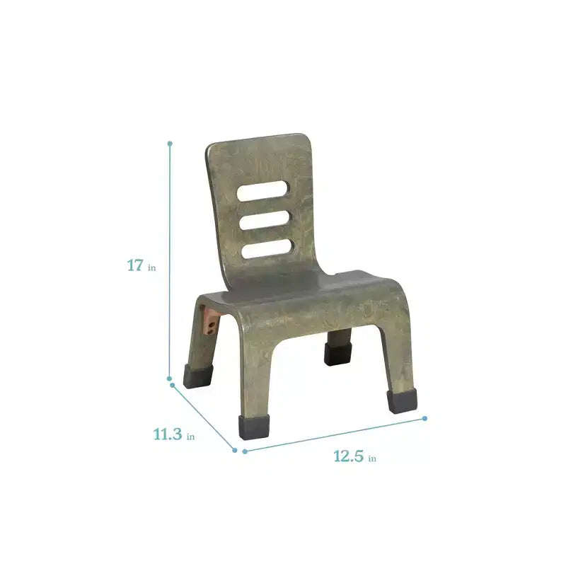 Chaise empilable ECR4Kids en bois courbé, hauteur d'assise de 20 cm, mobilier Montessori, lot de 2