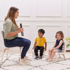 Chaise empilable ECR4Kids en bois courbé, hauteur d'assise de 20 cm, mobilier Montessori, lot de 2