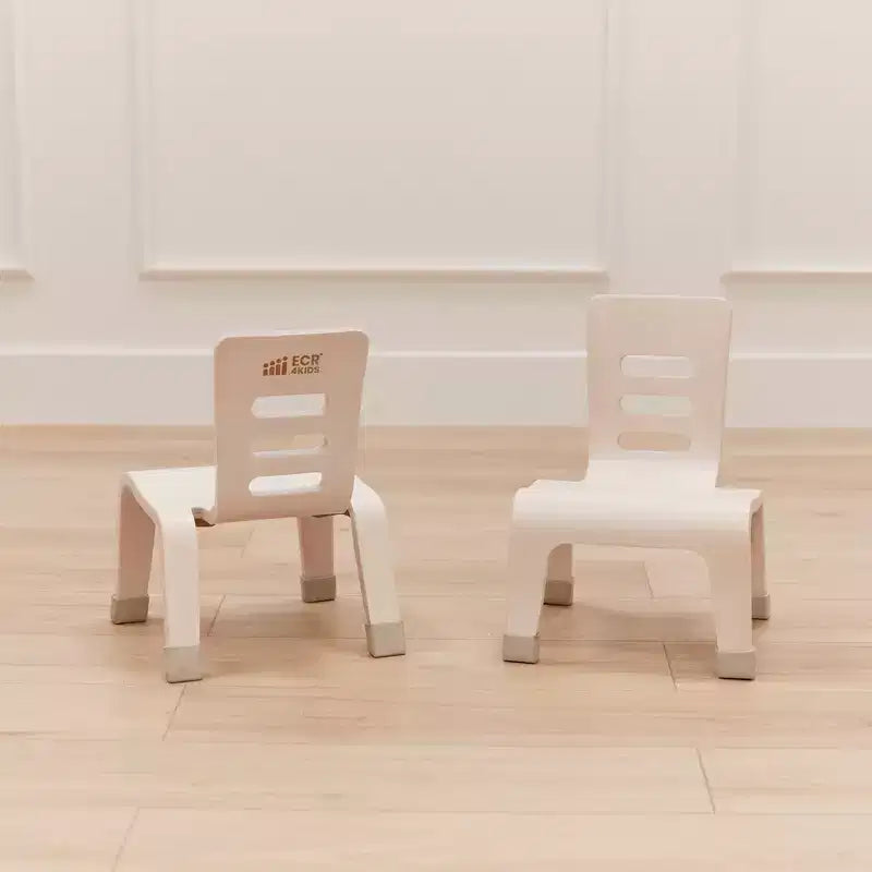 Chaise empilable ECR4Kids en bois courbé, hauteur d'assise de 20 cm, mobilier Montessori, lot de 2