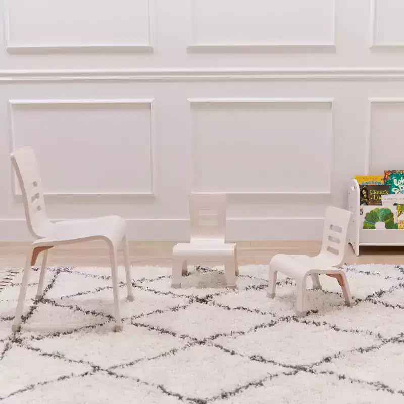 Chaise empilable ECR4Kids en bois courbé, hauteur d'assise de 20 cm, mobilier Montessori, lot de 2