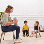 Chaise empilable ECR4Kids en bois courbé, hauteur d'assise de 20 cm, mobilier Montessori, lot de 2