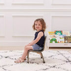 Chaise empilable ECR4Kids en bois courbé, hauteur d'assise de 20 cm, mobilier Montessori, lot de 2