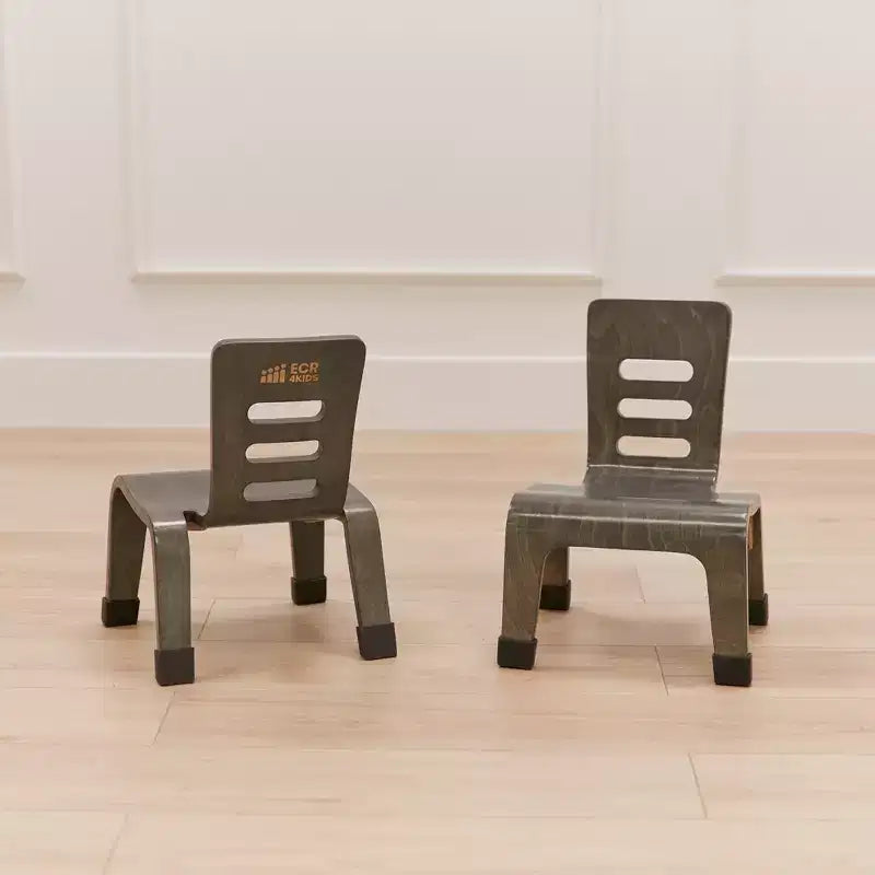 Chaise empilable ECR4Kids en bois courbé, hauteur d'assise de 20 cm, mobilier Montessori, lot de 2