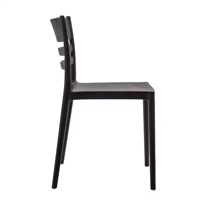 Flash Furniture Bridgeport Lot de 4 Chaises de Patio Empilables Intérieur-Extérieur avec Dossier à Lattes, Chaise en Résine Tout Temps de Qualité Commerciale