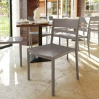 Flash Furniture Bridgeport Lot de 4 Chaises de Patio Empilables Intérieur-Extérieur avec Dossier à Lattes, Chaise en Résine Tout Temps de Qualité Commerciale