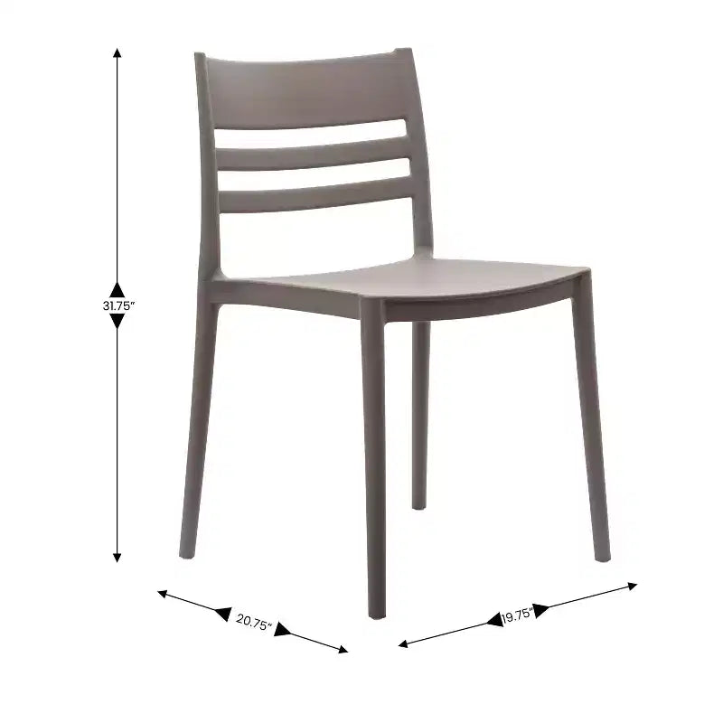 Flash Furniture Bridgeport Lot de 4 Chaises de Patio Empilables Intérieur-Extérieur avec Dossier à Lattes, Chaise en Résine Tout Temps de Qualité Commerciale