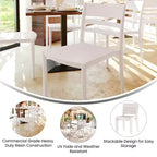 Flash Furniture Bridgeport Lot de 4 Chaises de Patio Empilables Intérieur-Extérieur avec Dossier à Lattes, Chaise en Résine Tout Temps de Qualité Commerciale
