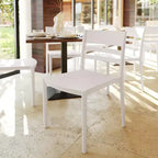Flash Furniture Bridgeport Lot de 4 Chaises de Patio Empilables Intérieur-Extérieur avec Dossier à Lattes, Chaise en Résine Tout Temps de Qualité Commerciale