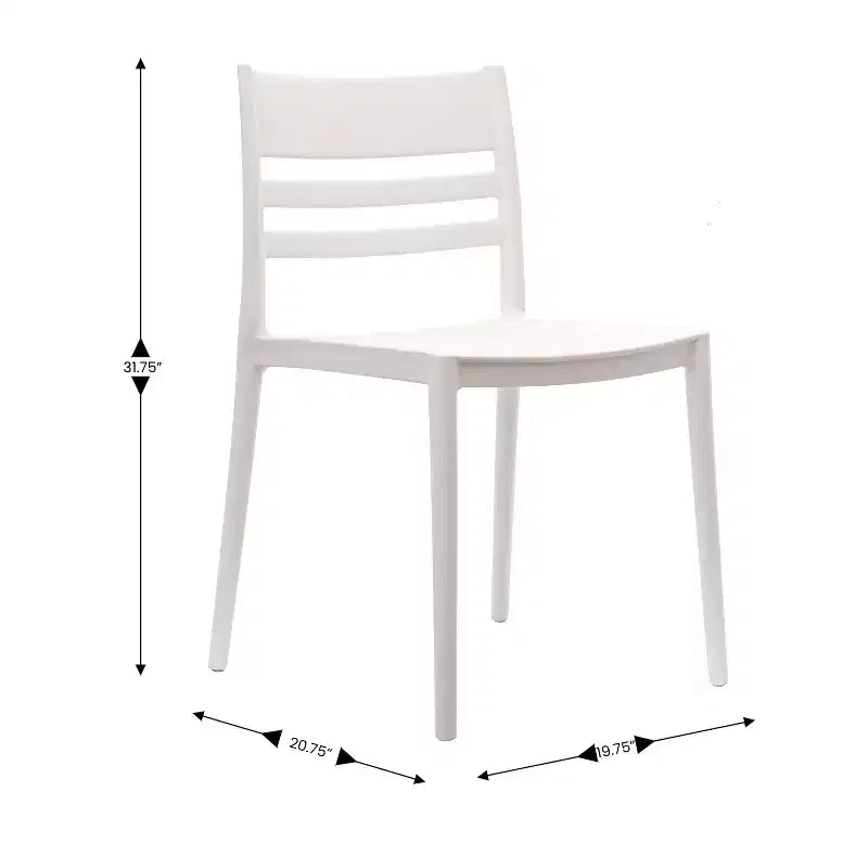 Flash Furniture Bridgeport Lot de 4 Chaises de Patio Empilables Intérieur-Extérieur avec Dossier à Lattes, Chaise en Résine Tout Temps de Qualité Commerciale