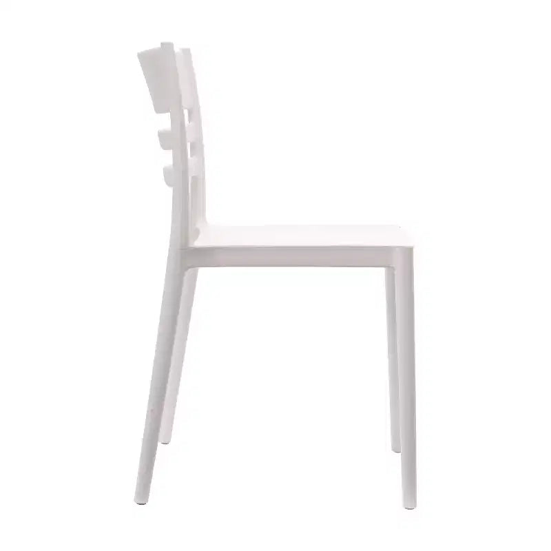 Flash Furniture Bridgeport Lot de 4 Chaises de Patio Empilables Intérieur-Extérieur avec Dossier à Lattes, Chaise en Résine Tout Temps de Qualité Commerciale