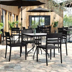 Flash Furniture Bridgeport Lot de 4 Chaises de Patio Empilables Intérieur-Extérieur avec Dossier à Lattes, Chaise en Résine Tout Temps de Qualité Commerciale