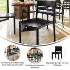 Flash Furniture Bridgeport Lot de 4 Chaises de Patio Empilables Intérieur-Extérieur avec Dossier à Lattes, Chaise en Résine Tout Temps de Qualité Commerciale