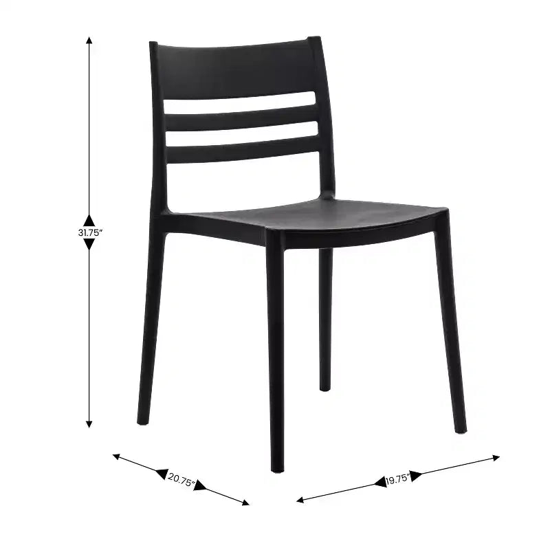 Flash Furniture Bridgeport Lot de 4 Chaises de Patio Empilables Intérieur-Extérieur avec Dossier à Lattes, Chaise en Résine Tout Temps de Qualité Commerciale