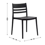Flash Furniture Bridgeport Lot de 4 Chaises de Patio Empilables Intérieur-Extérieur avec Dossier à Lattes, Chaise en Résine Tout Temps de Qualité Commerciale