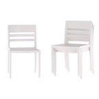Flash Furniture Bridgeport Lot de 4 Chaises de Patio Empilables Intérieur-Extérieur avec Dossier à Lattes, Chaise en Résine Tout Temps de Qualité Commerciale
