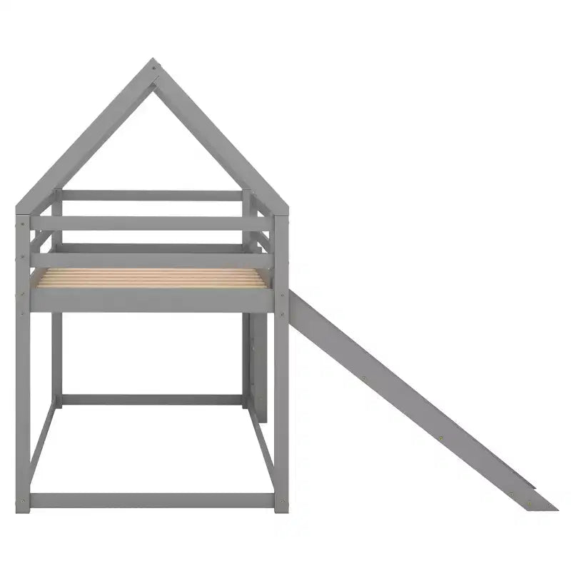 Lit superposé cabane Whisen une place avec toboggan et échelle
