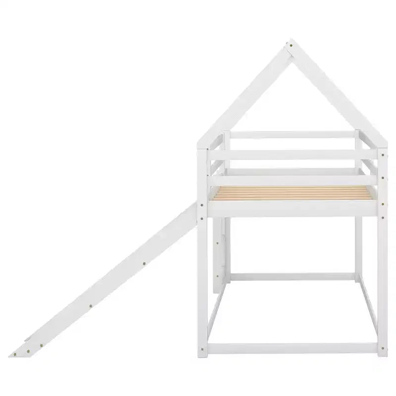 Lit superposé cabane Whisen une place avec toboggan et échelle