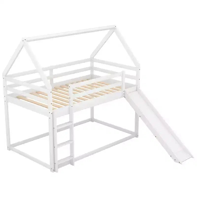 Lit superposé cabane Whisen une place avec toboggan et échelle
