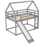 Lit superposé cabane Whisen une place avec toboggan et échelle