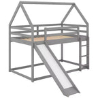 Lit superposé cabane Whisen une place avec toboggan et échelle