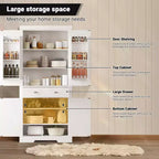 Meuble de rangement pour garde-manger de cuisine de 183 cm, avec 2 tiroirs, 2 placards, 3 étagères réglables, 6 étagères de porte, armoire autoportante pour cuisine et salon