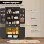 Meuble de rangement pour garde-manger de cuisine de 183 cm, avec 2 tiroirs, 2 placards, 3 étagères réglables, 6 étagères de porte, armoire autoportante pour cuisine et salon