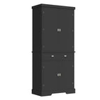 72 Kitchen Pantry Storage Cabinet, with 2 Drawers, 2 Cabinets, 3 Adjustable Shelves, 6 Door Shelves, Freestanding Cupboard for Kitchen & Living Room