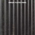Meuble de buffet de ferme Acekool – Portes cannelées et étagères réglables pour cuisine, salle à manger et salon (chêne naturel)