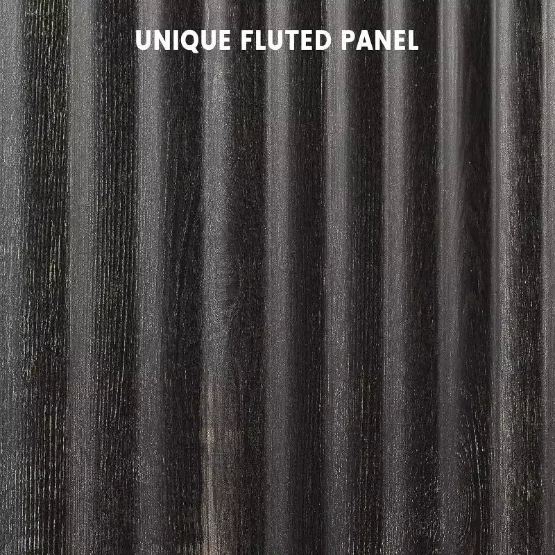 Meuble de buffet de ferme Acekool – Portes cannelées et étagères réglables pour cuisine, salle à manger et salon (chêne naturel)