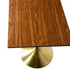 Table à manger hauteur bar carrée LeisureMod Verve 24 - Plateau en MDF moderne avec piédestal doré brossé Table hauteur comptoir pour cuisine, maison et pub