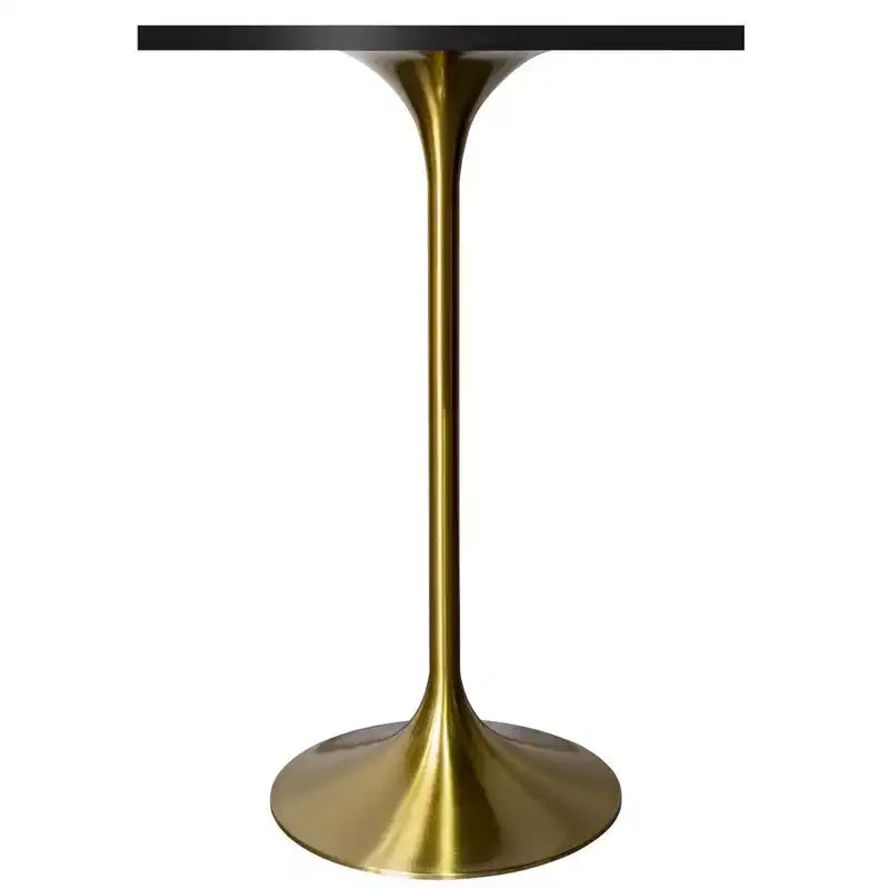 Table à manger hauteur bar carrée LeisureMod Verve 24 - Plateau en MDF moderne avec piédestal doré brossé Table hauteur comptoir pour cuisine, maison et pub
