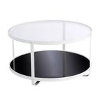 Table basse Vimmerly avec plateau en verre - Blanche - SEI