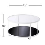 Table basse Vimmerly avec plateau en verre - Blanche - SEI