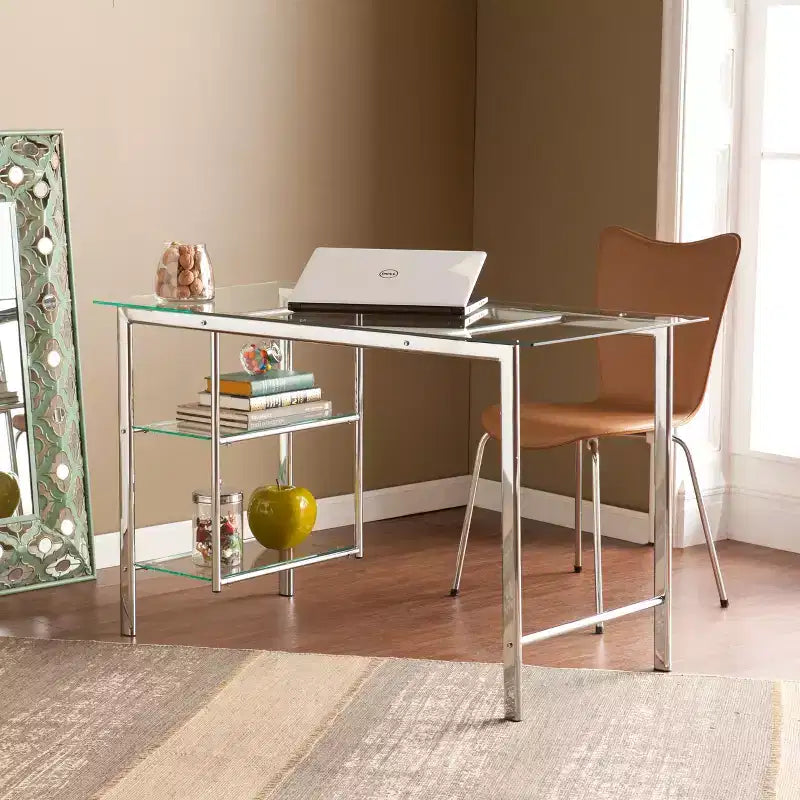 Bureau Oslo chrome/verre - Anthracite - SEI