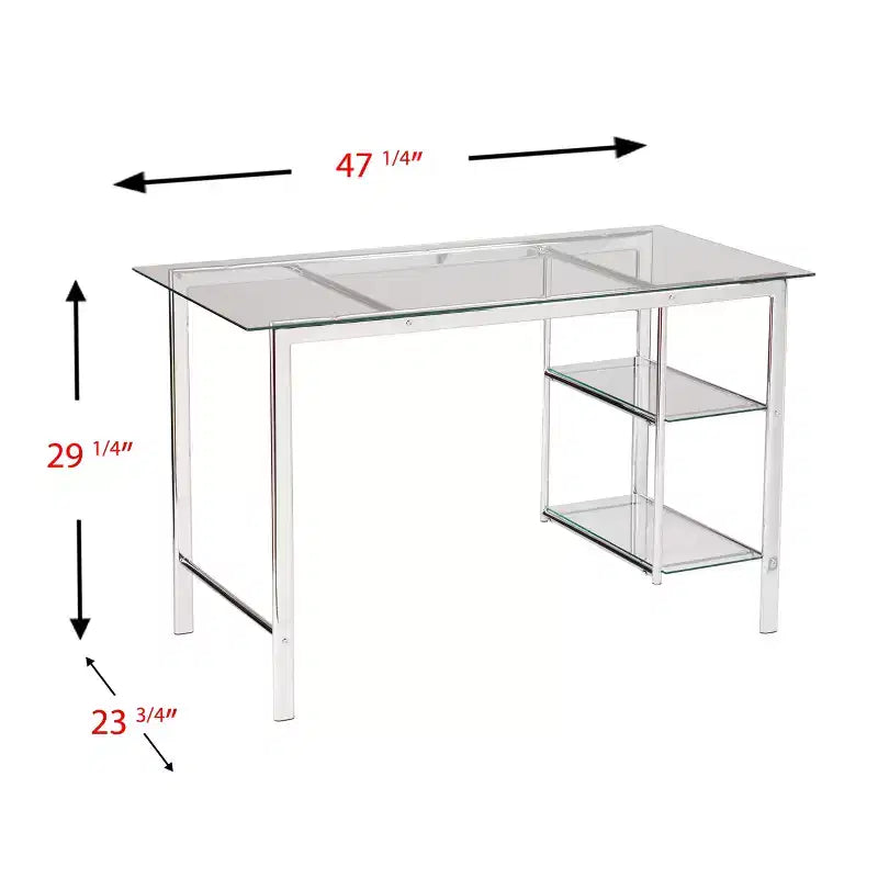 Bureau Oslo chrome/verre - Anthracite - SEI