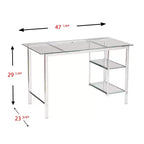 Bureau Oslo chrome/verre - Anthracite - SEI