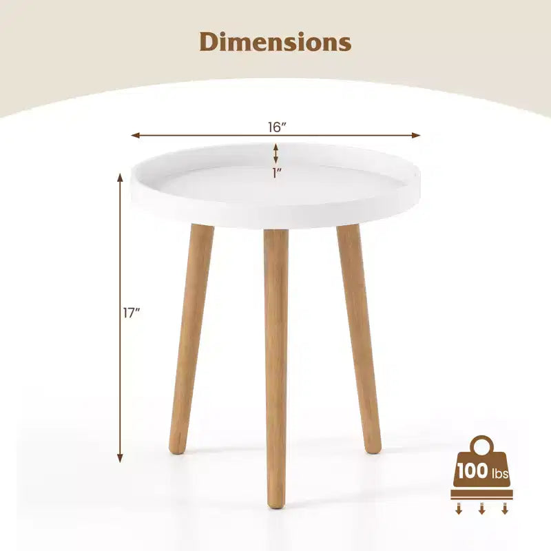 Costway Table d'appoint ronde Canapé Table Basse Table d'appoint Table de Chevet Meuble de Maison