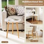 Costway Table d'appoint ronde Canapé Table Basse Table d'appoint Table de Chevet Meuble de Maison
