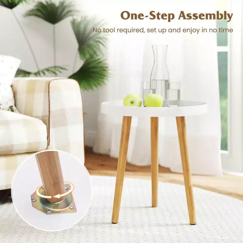 Costway Table d'appoint ronde Canapé Table Basse Table d'appoint Table de Chevet Meuble de Maison