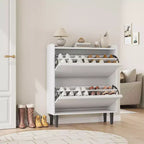 Meuble à chaussures avec tiroirs basculants, Organiseur de chaussures en bois avec étagère réglable pour entrée
