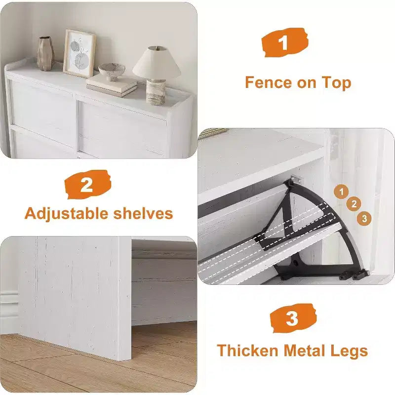 Meuble à chaussures avec tiroirs basculants, Organiseur de chaussures en bois avec étagère réglable pour entrée