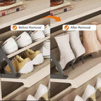 Meuble à chaussures avec tiroirs basculants, Organiseur de chaussures en bois avec étagère réglable pour entrée