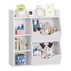 31.5 Inch Height 3-Layer Kids Bookshelf, Toy Storage Cabinet, 5-Grid Kids Toy Rack for Bedroom, Hallway, Living Room and Nursery