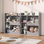 Étagère à livres 3 niveaux pour enfants de 80 cm de hauteur, meuble de rangement pour jouets, organisateur de jouets à 5 casiers pour chambre, couloir, salon et crèche