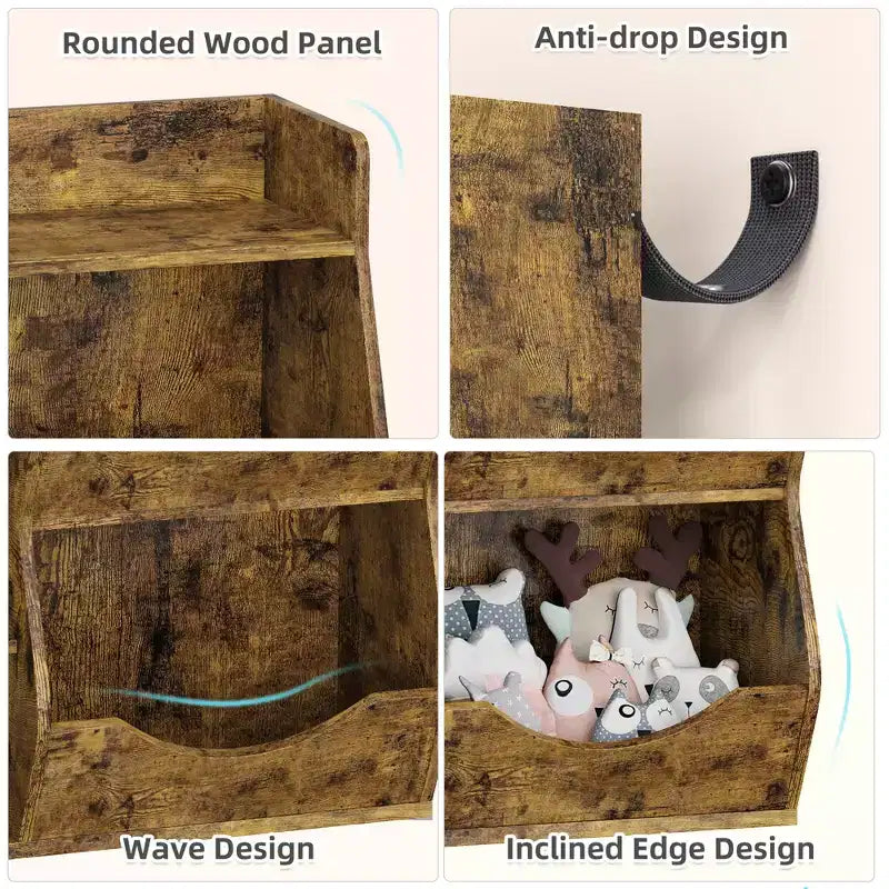 Étagère à livres 3 niveaux pour enfants de 80 cm de hauteur, meuble de rangement pour jouets, organisateur de jouets à 5 casiers pour chambre, couloir, salon et crèche